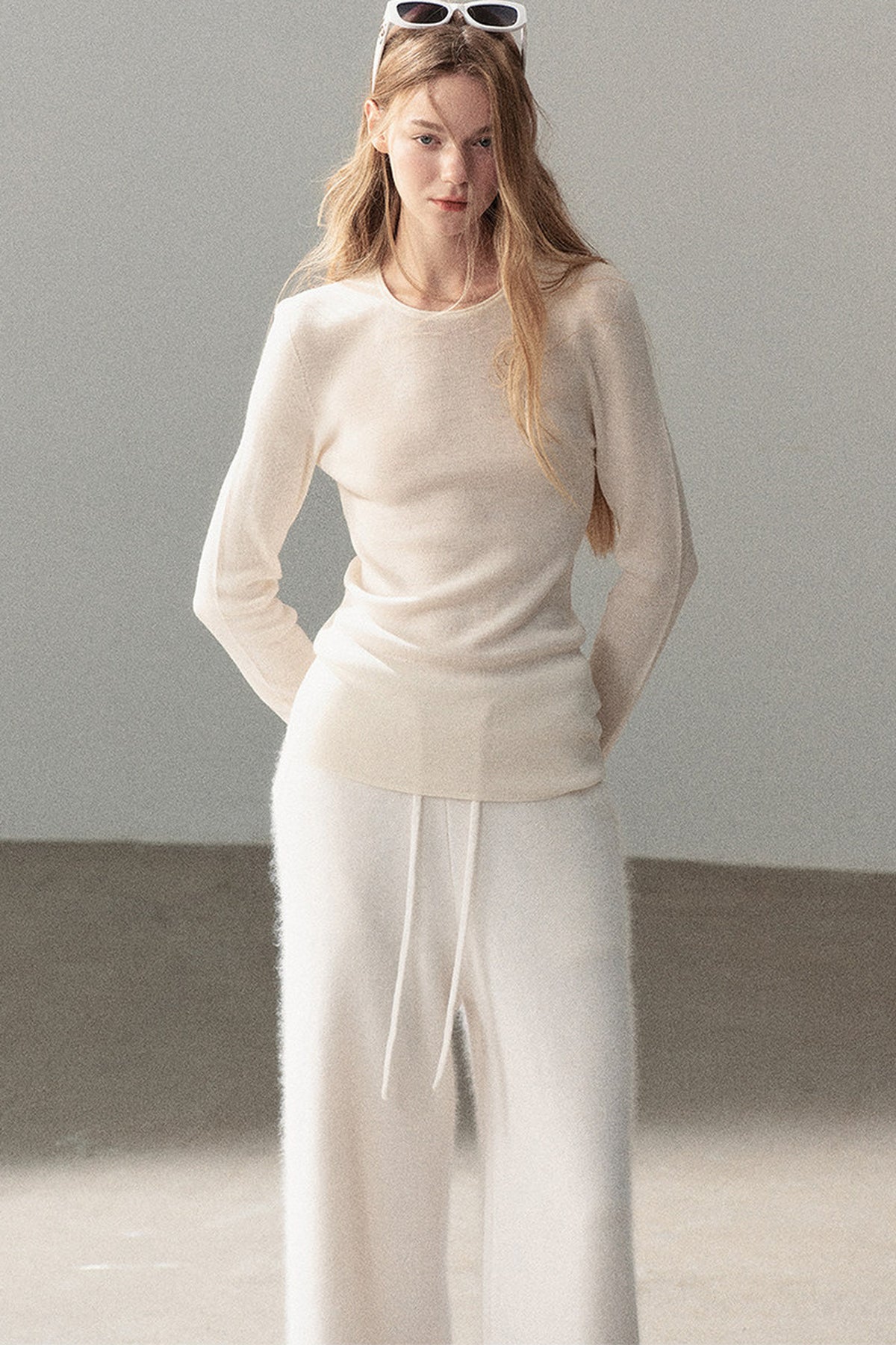 Conjunto de chaqueta y top de capa base de punto