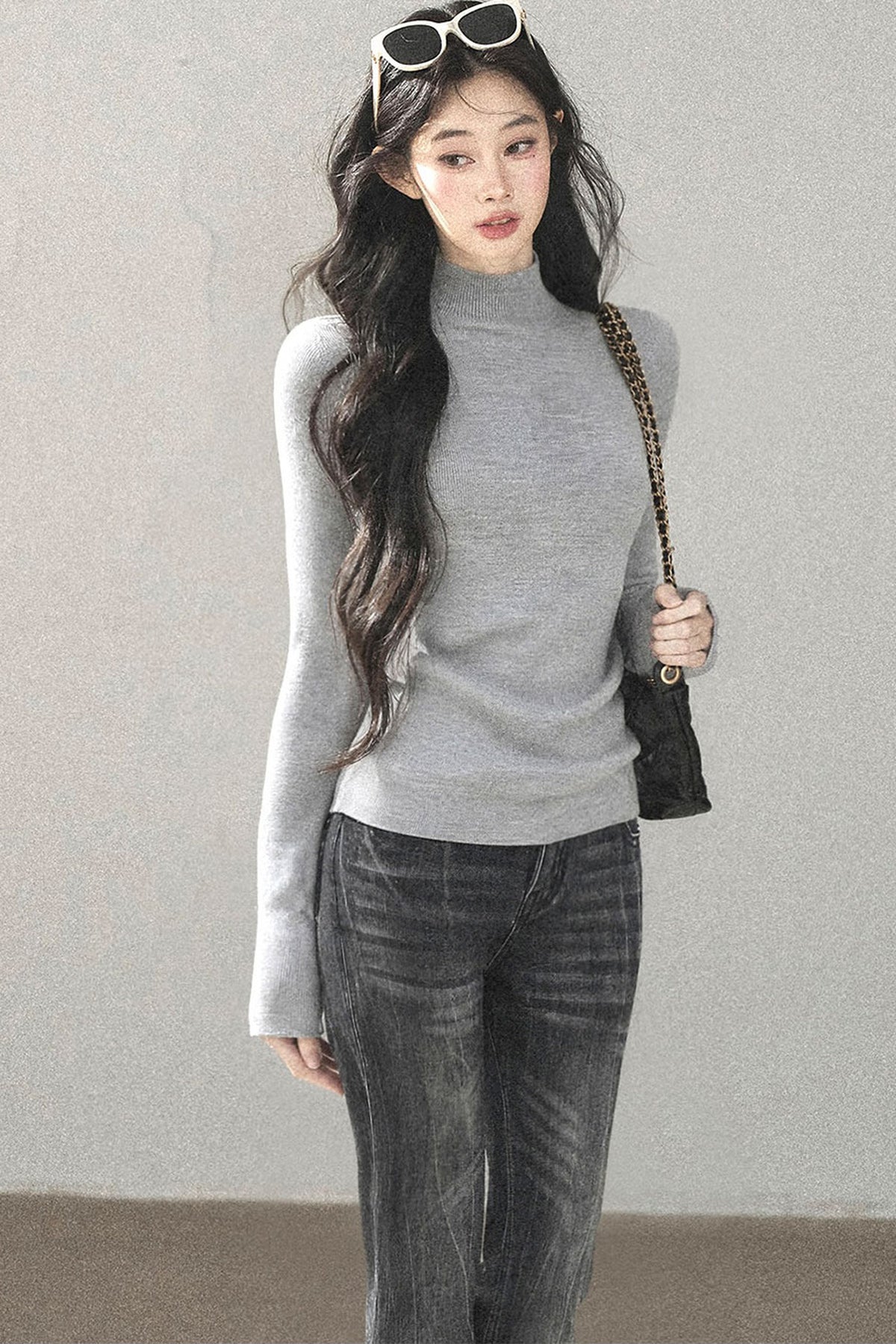 Conjunto de chaqueta y top de capa base de punto