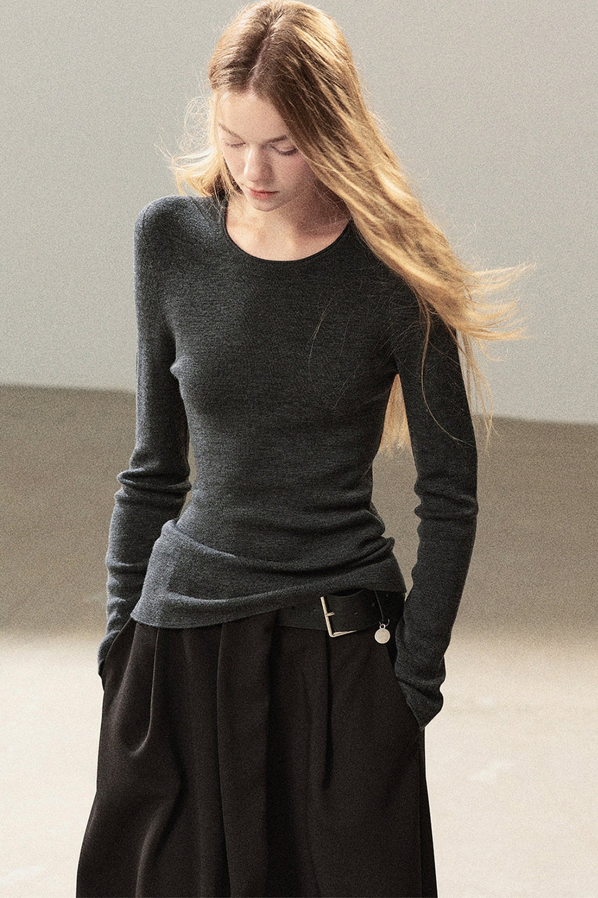 Conjunto de chaqueta y top de capa base de punto