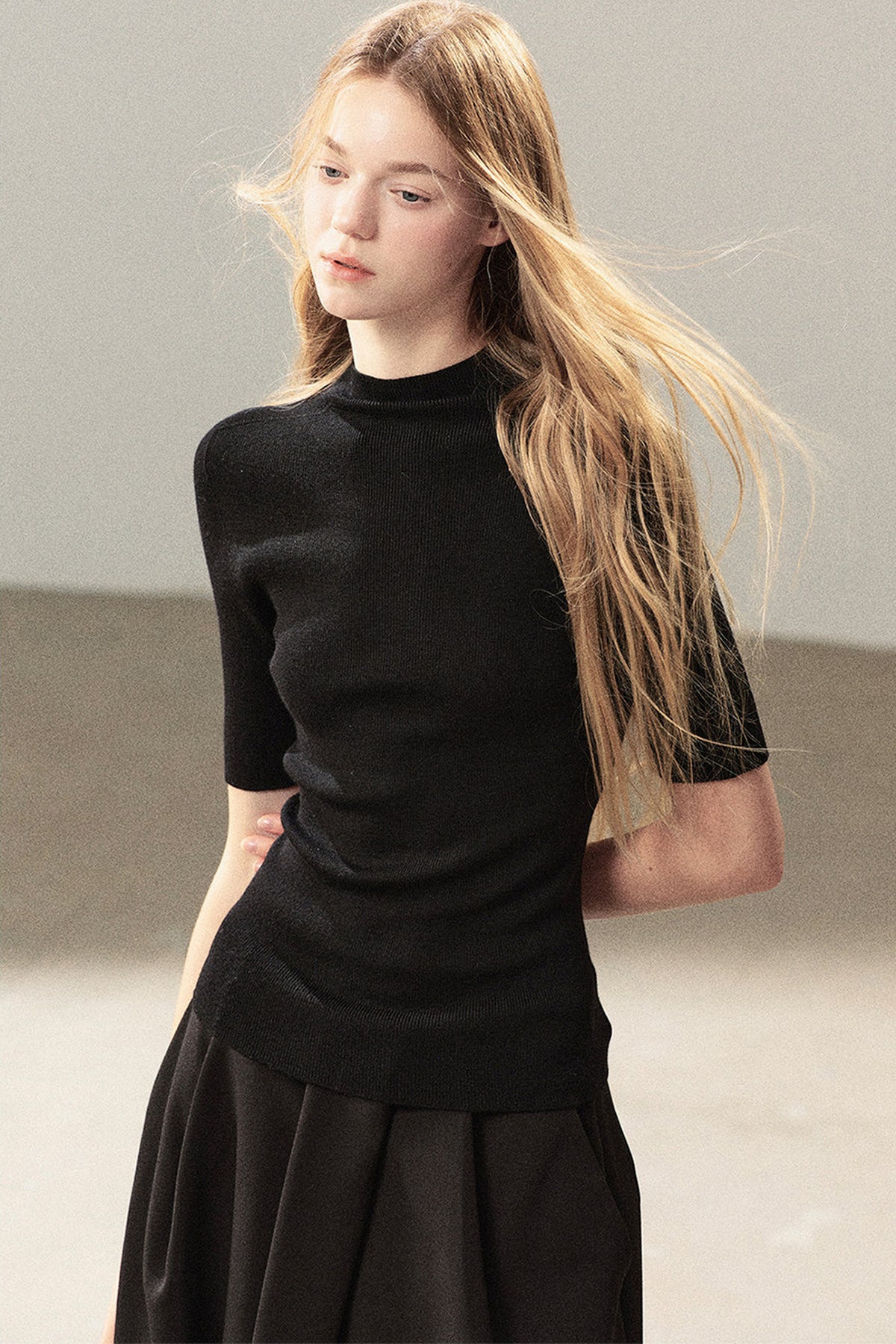Conjunto de chaqueta y top de capa base de punto