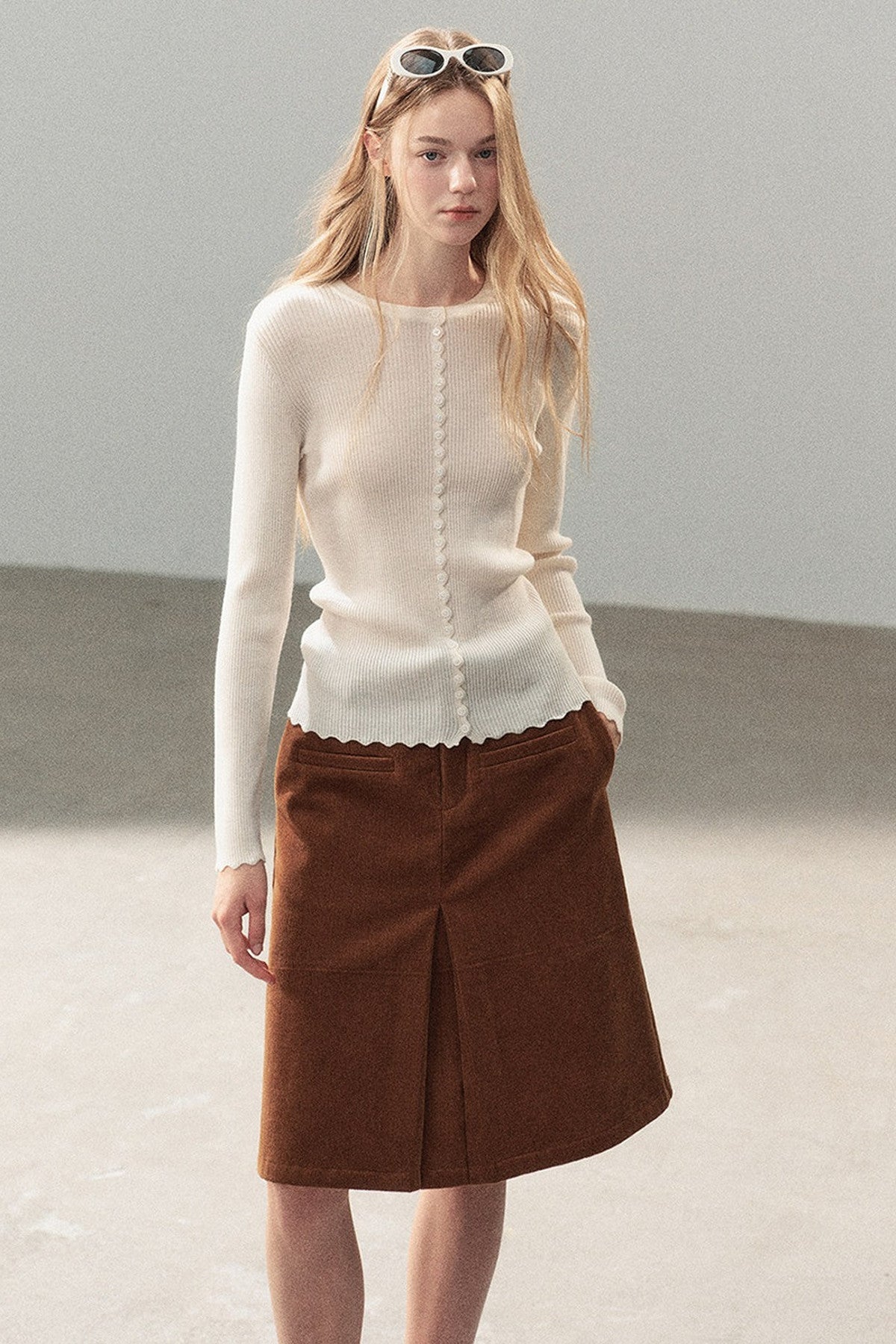 Conjunto de chaqueta y top de capa base de punto