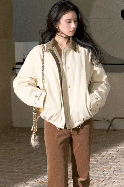 High-Waisted Corduroy Flared Belt Loops Pants
