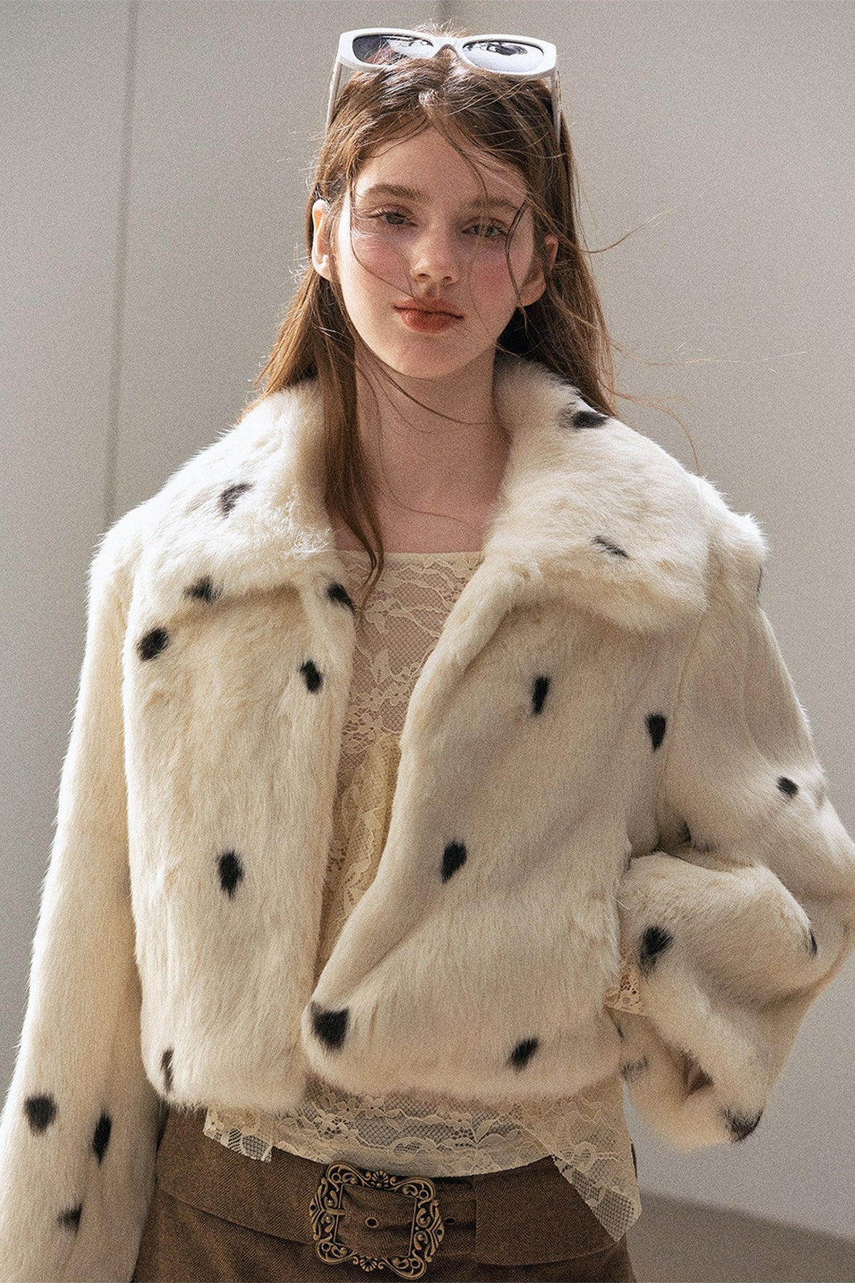 Spotted Rabbit Fur Jacket