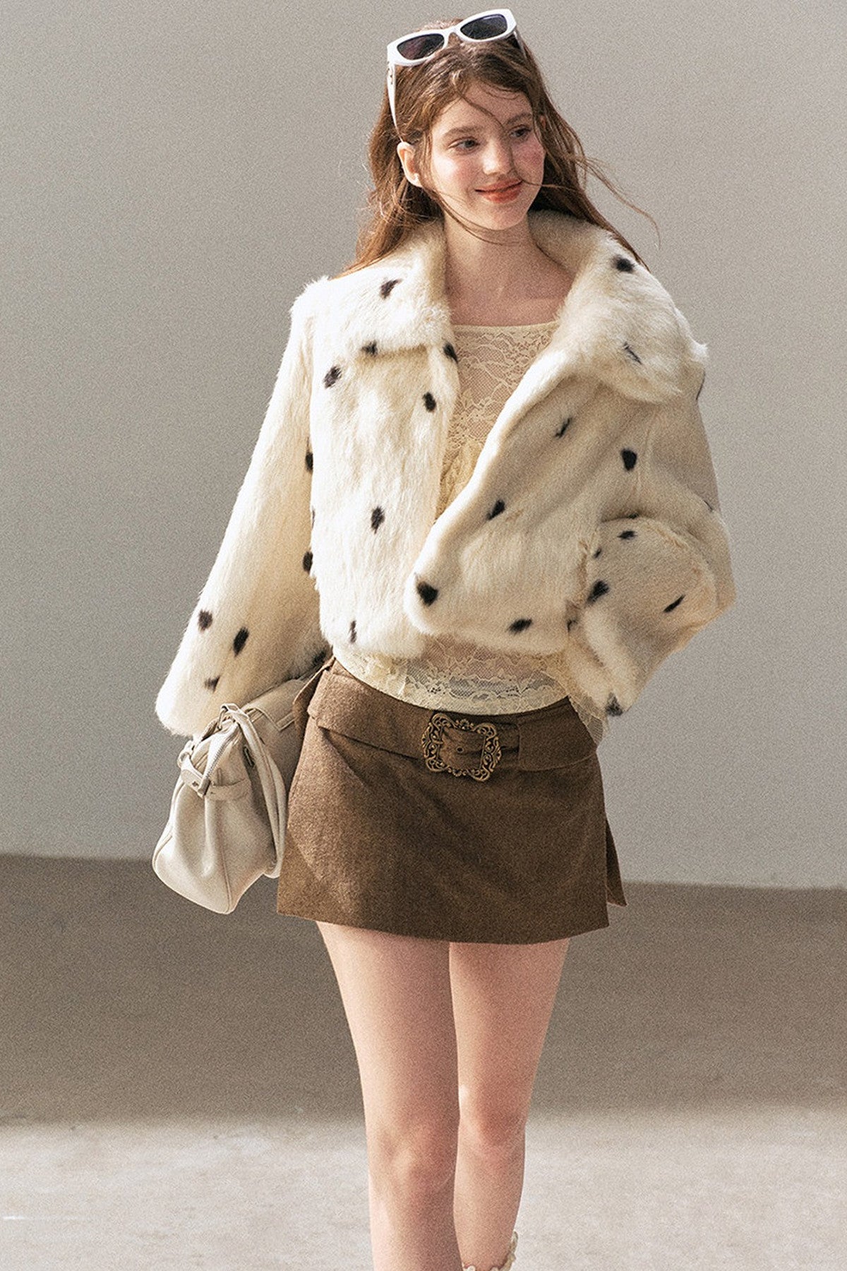 Spotted Rabbit Fur Jacket