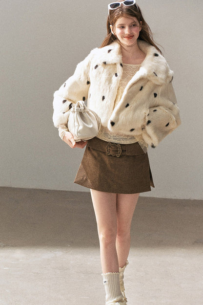 Spotted Rabbit Fur Jacket