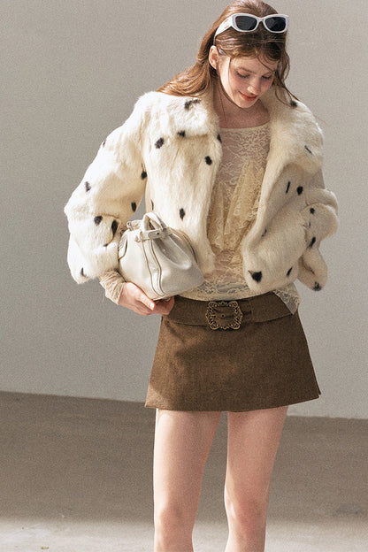 Spotted Rabbit Fur Jacket