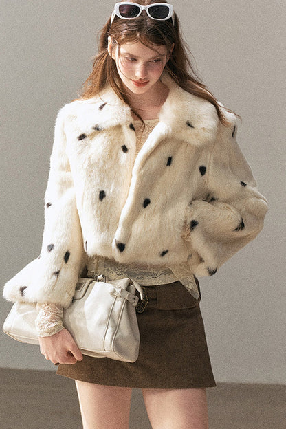 Spotted Rabbit Fur Jacket