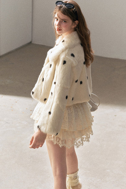 Spotted Rabbit Fur Jacket