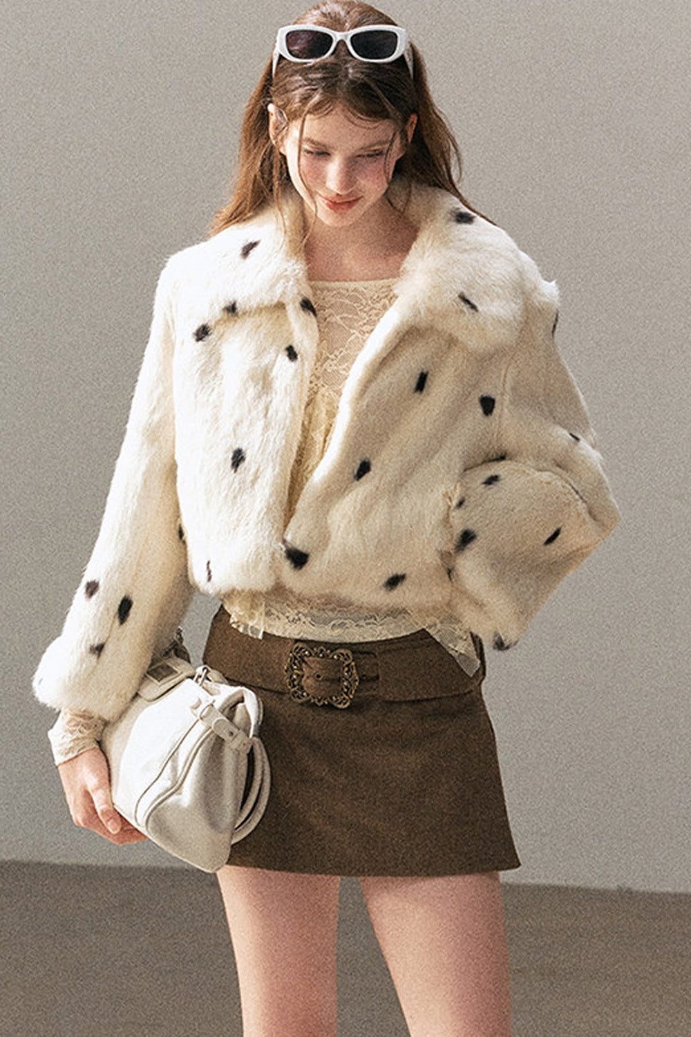 Spotted Rabbit Fur Jacket