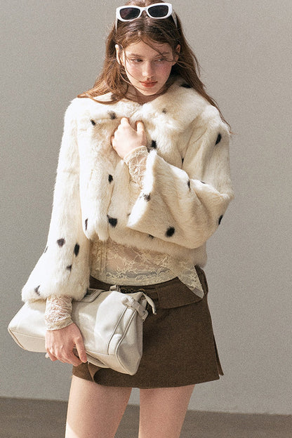 Spotted Rabbit Fur Jacket