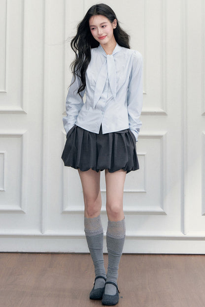 Pleated Skirt Shirt Vest Set-Up