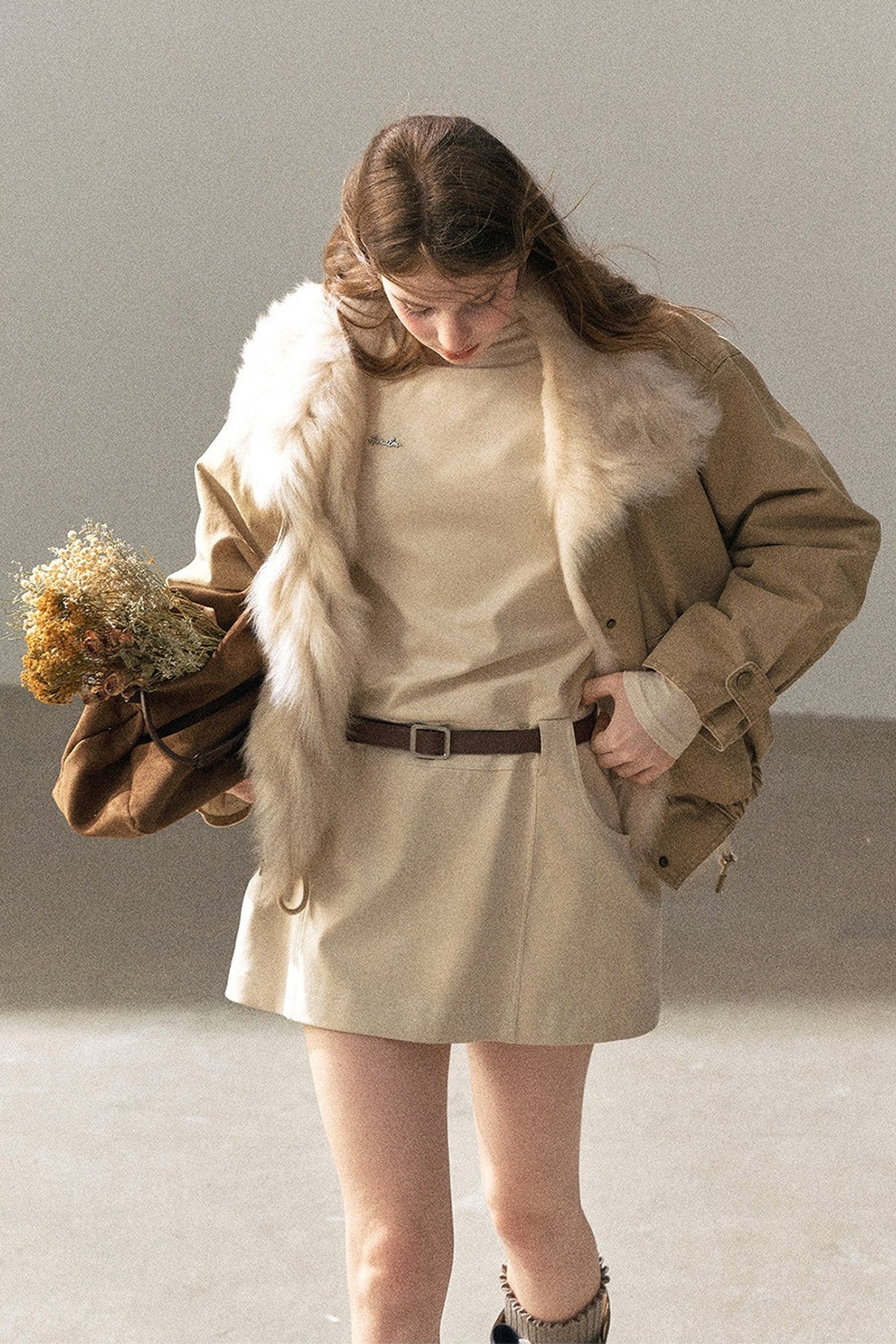 Fox Fur Collar Down Parka