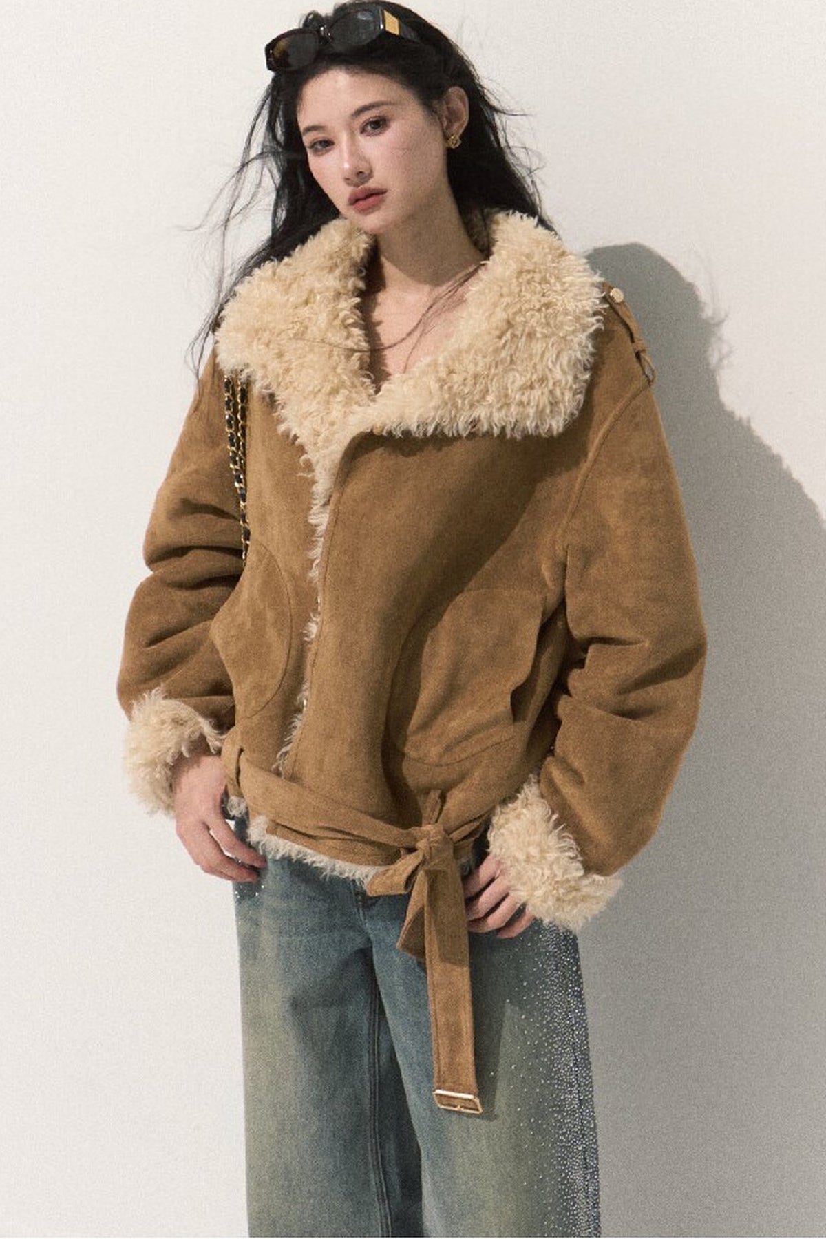 Reversible Suede Shearling Jacket Vest