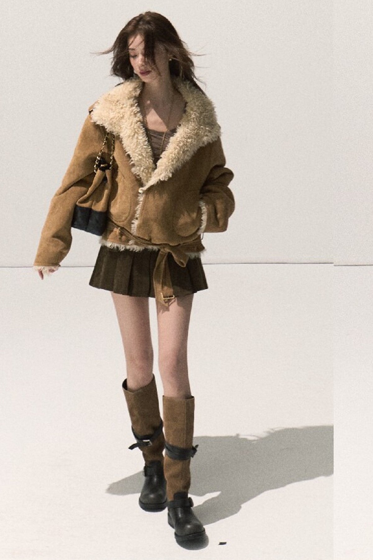 Reversible Suede Shearling Jacket Vest