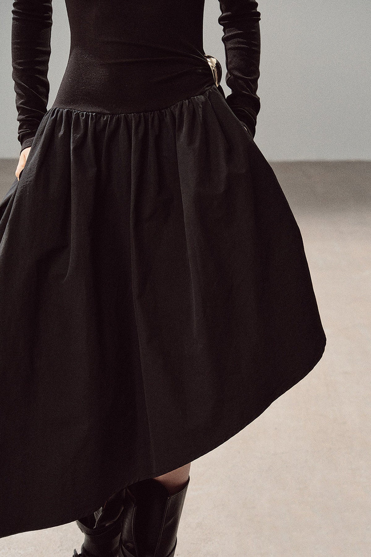 Black T-Shirt Patchwork Dress