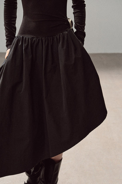 Black T-Shirt Patchwork Dress