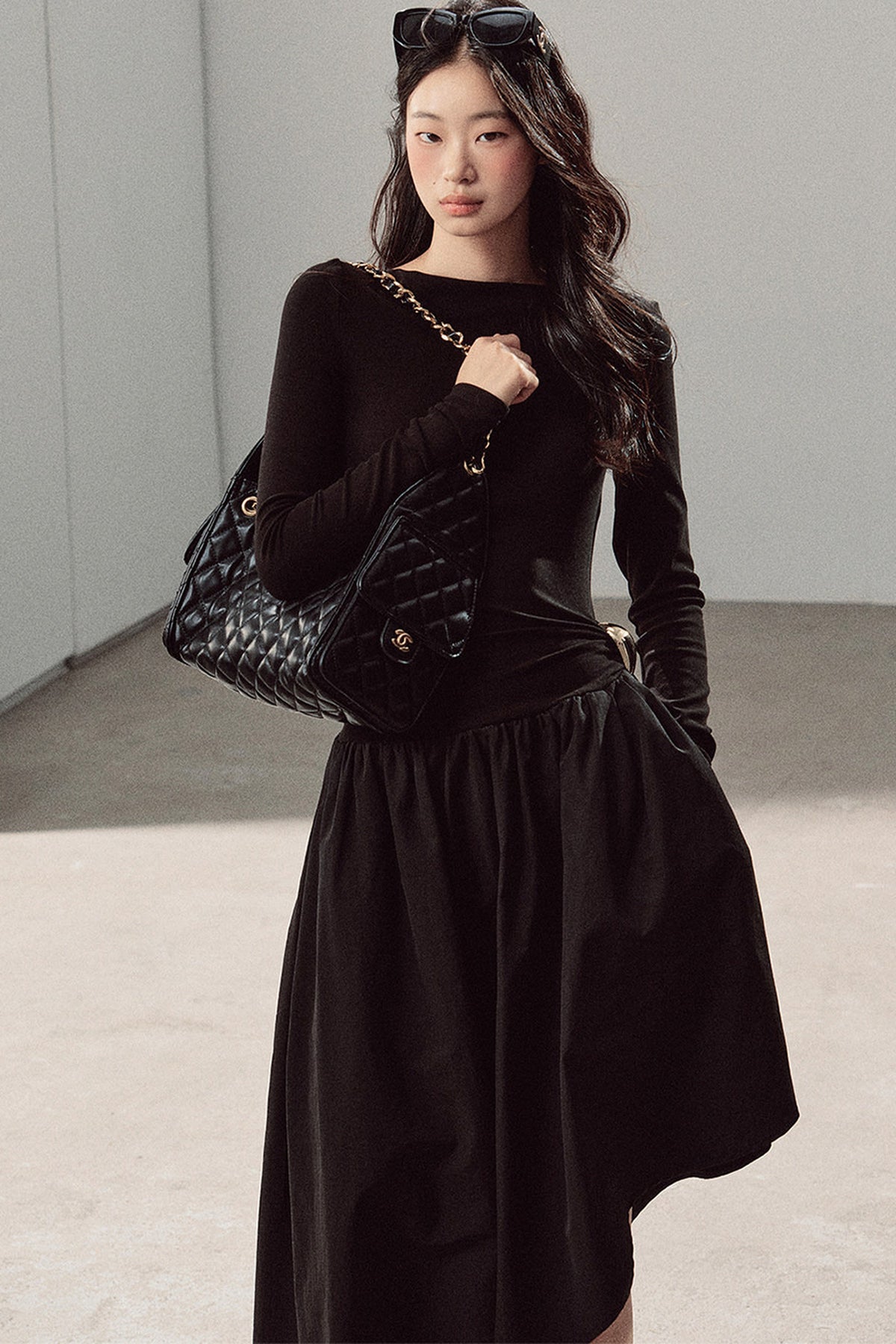 Black T-Shirt Patchwork Dress