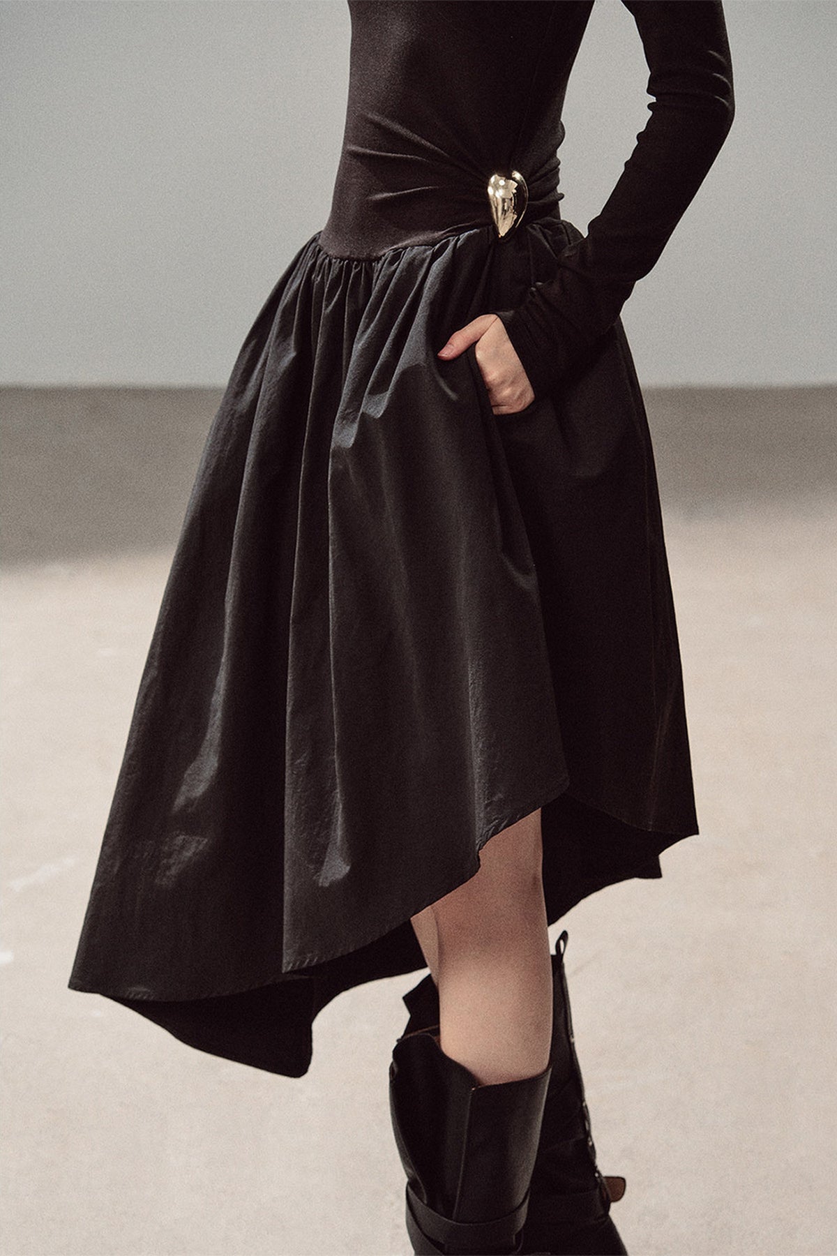 Black T-Shirt Patchwork Dress
