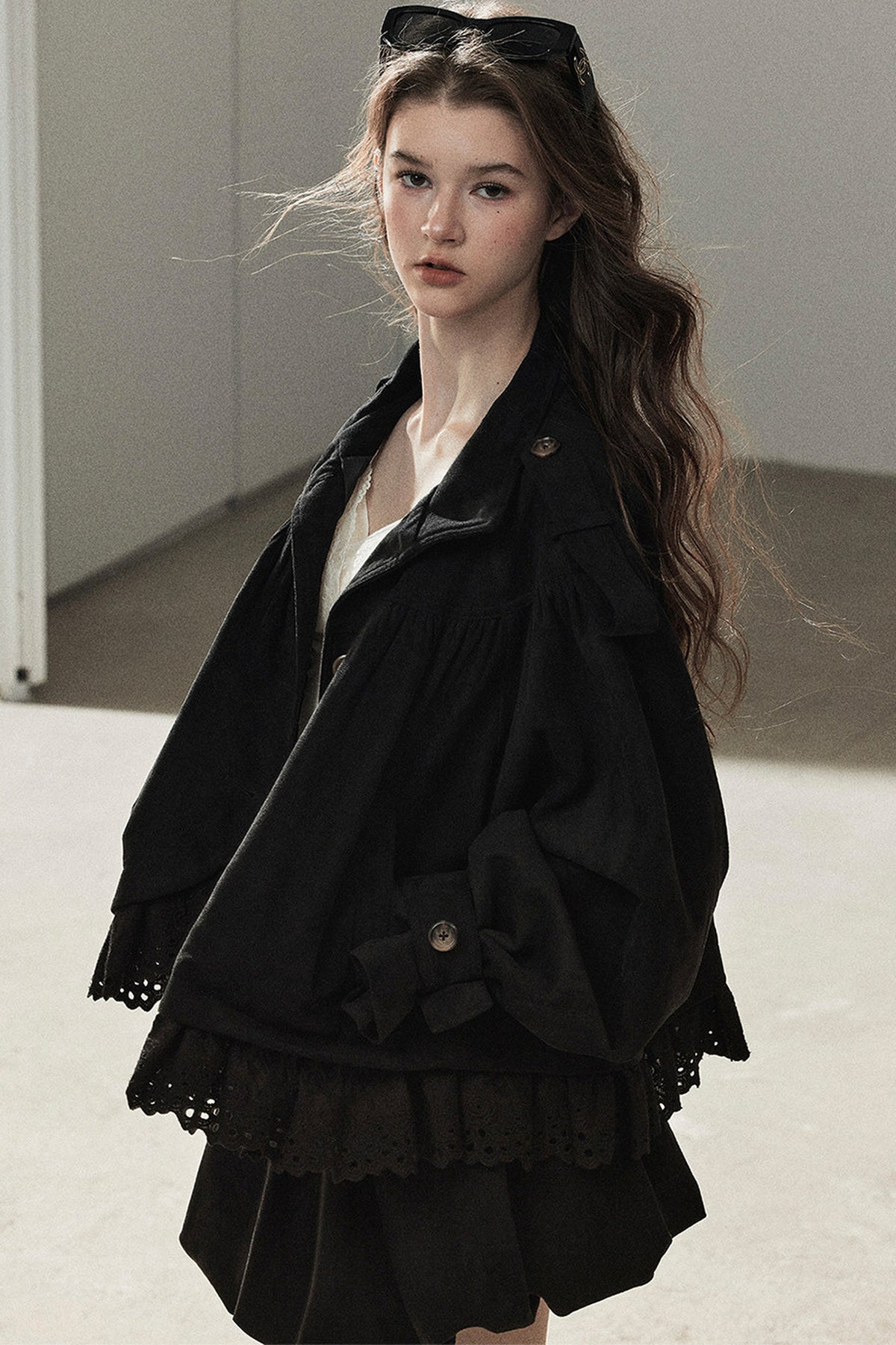 Ensemble veste et jupe en faux daim