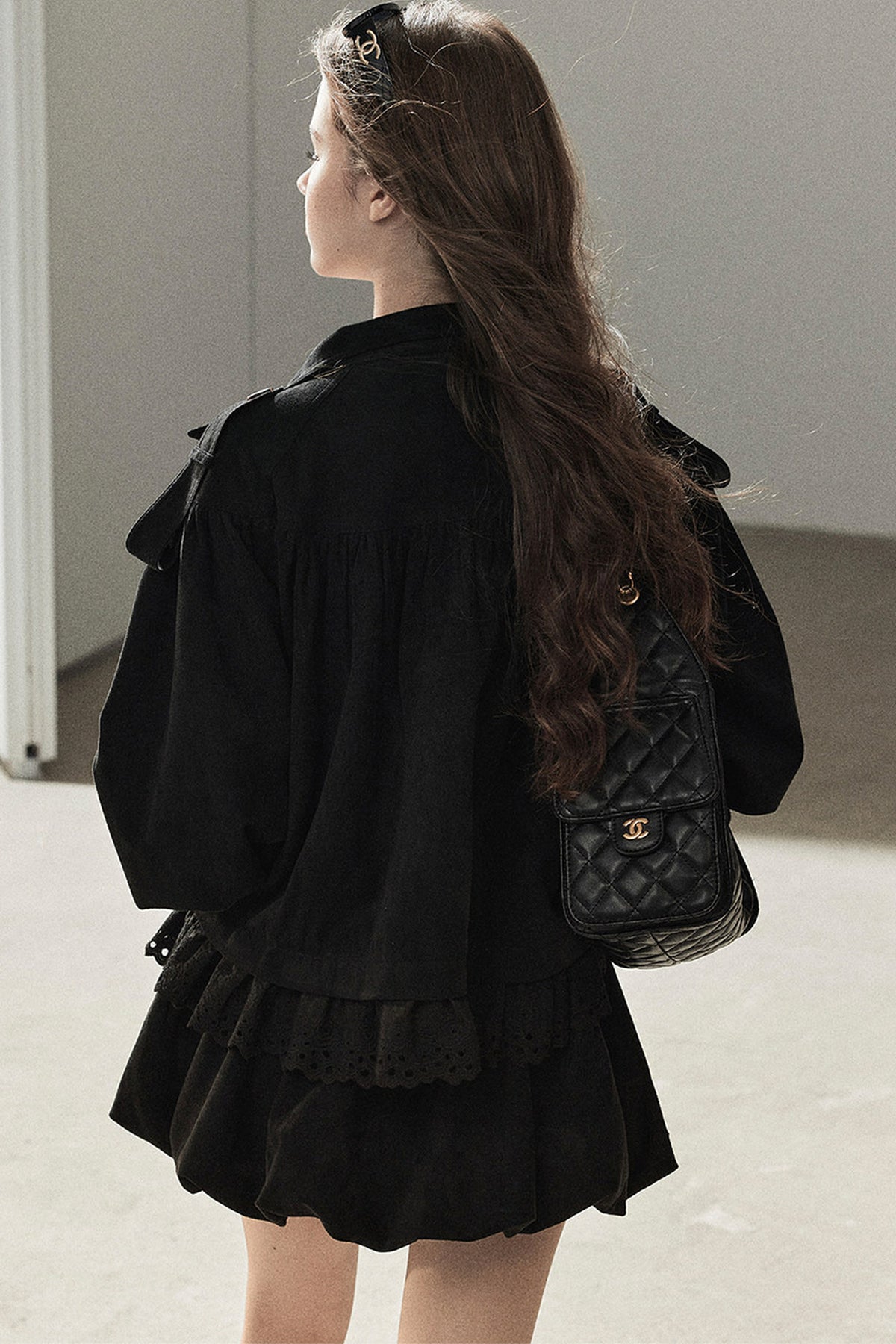 Ensemble veste et jupe en faux daim
