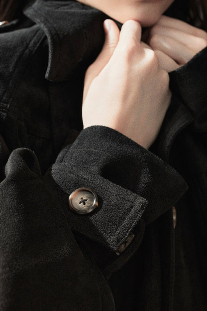 Ensemble veste et jupe en faux daim