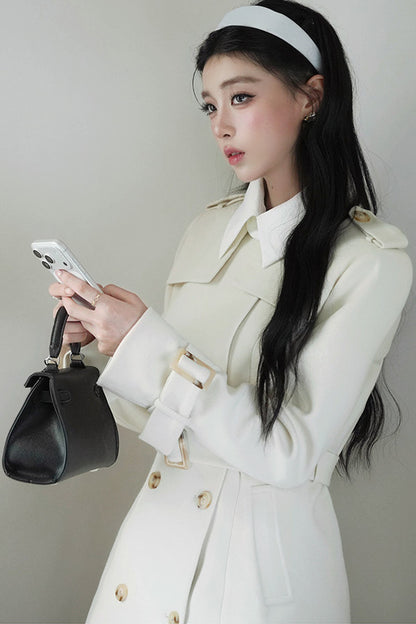 Mid-Length Double-Breasted Wool Coat