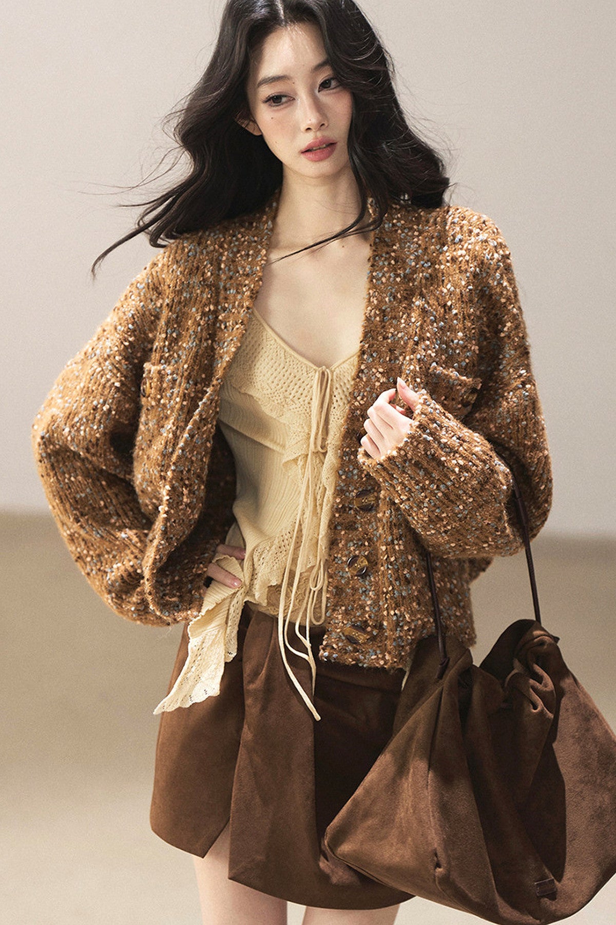 Multicolor Chunky Knit Cardigan