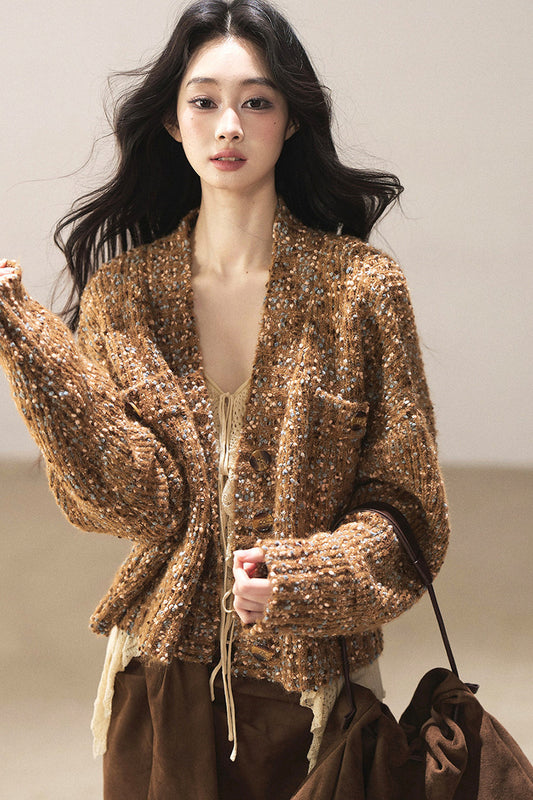 Multicolor Chunky Knit Cardigan