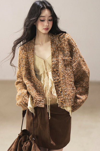Multicolor Chunky Knit Cardigan