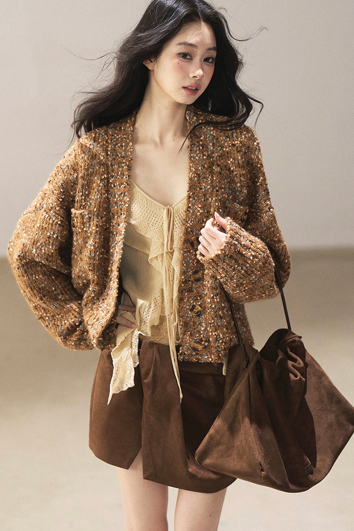 Multicolor Chunky Knit Cardigan