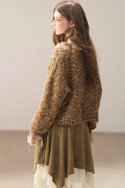 Multicolor Chunky Knit Cardigan