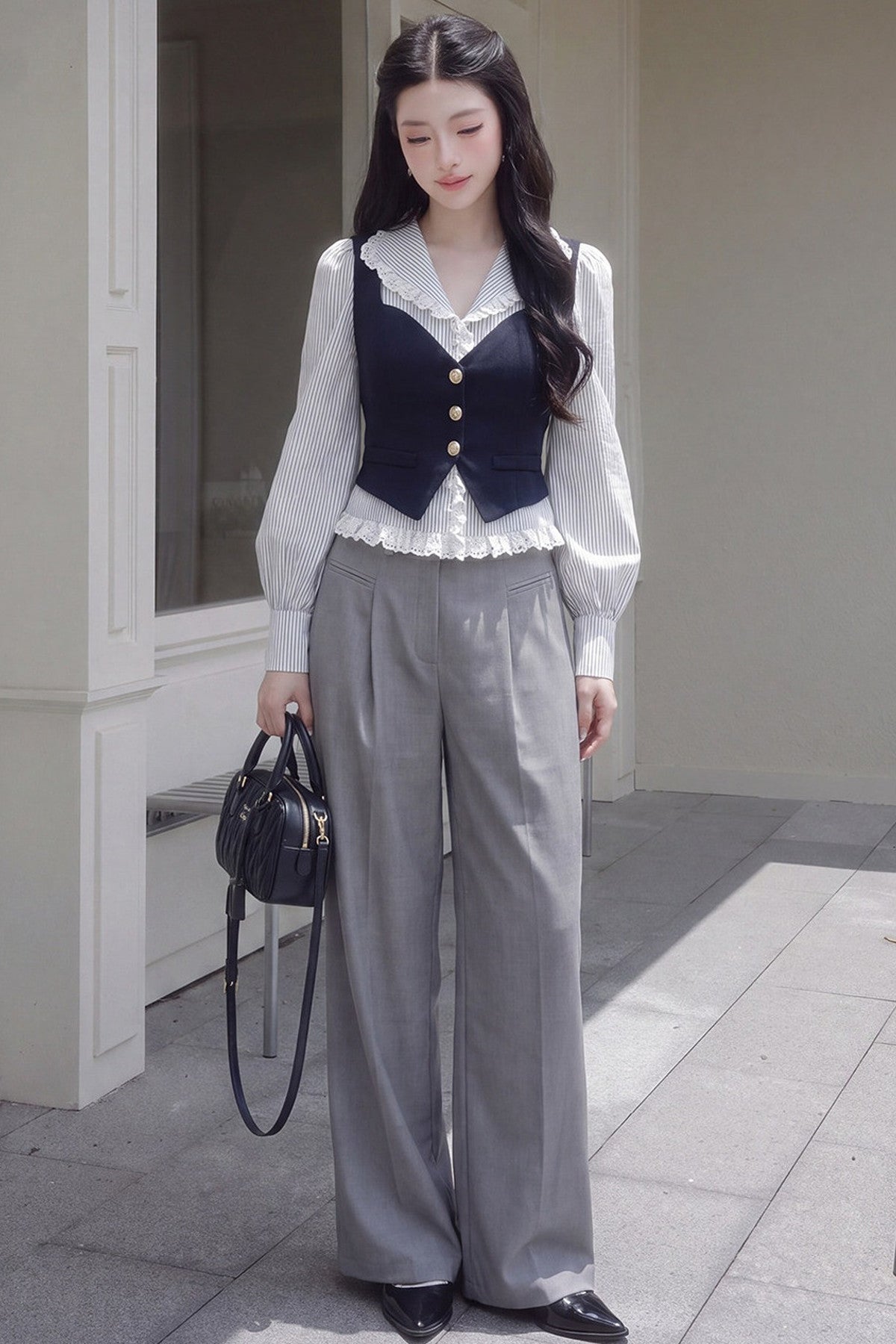 Single-Breasted Layered Vest