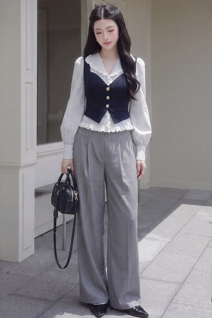 Single-Breasted Layered Vest