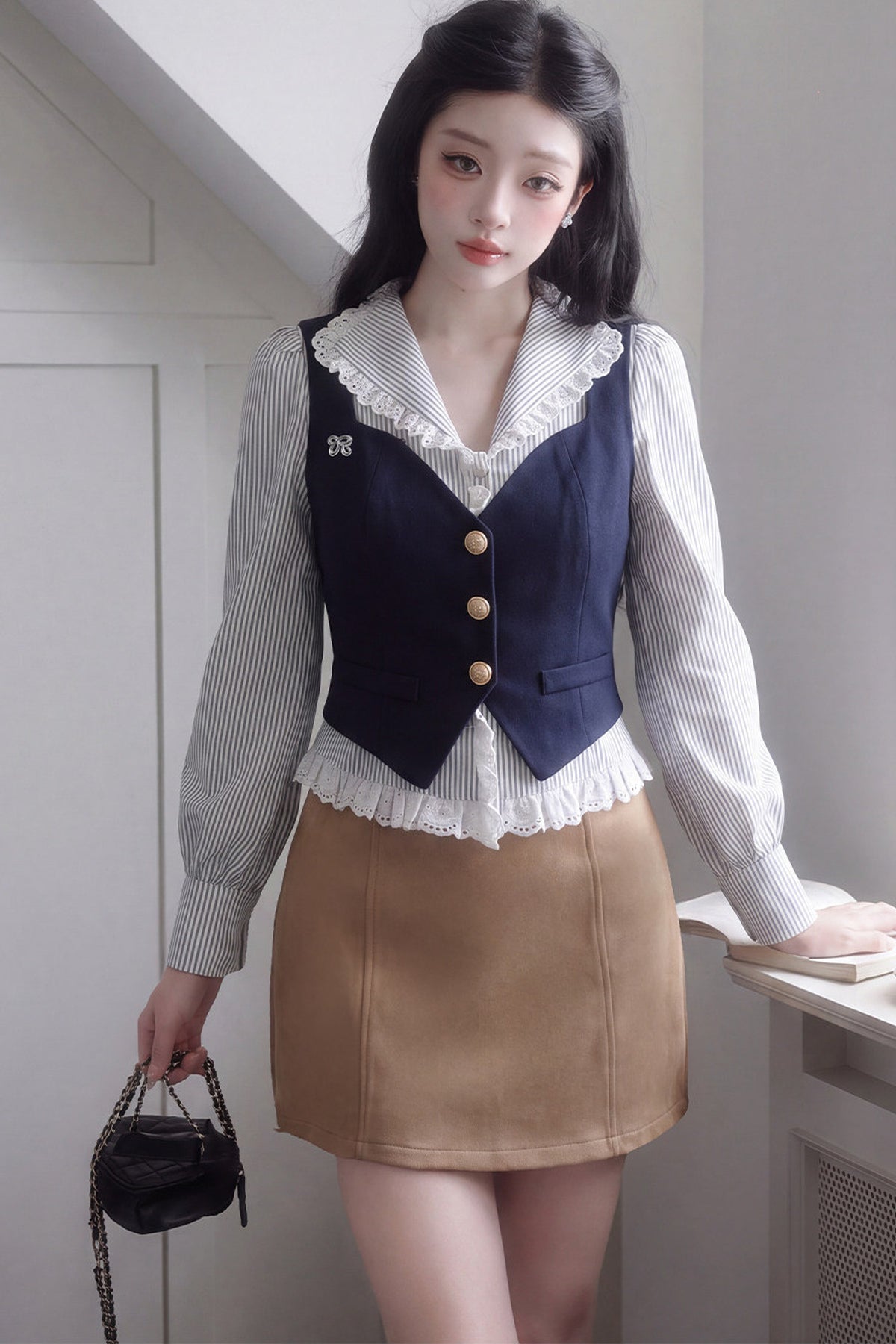 Single-Breasted Layered Vest