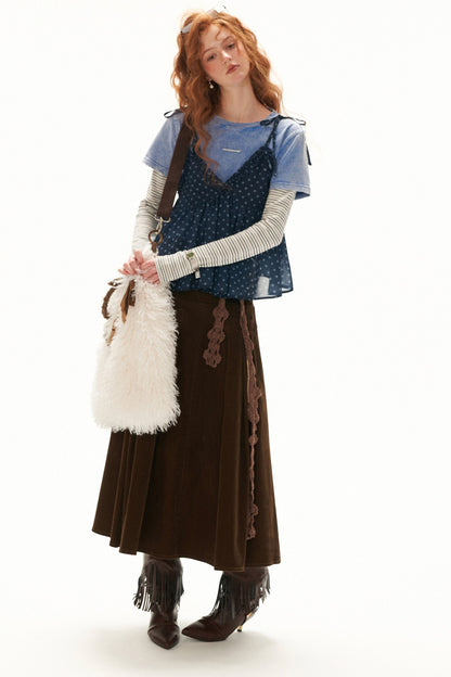 Ensemble tee-shirt manches longues en coton doux effet superposé