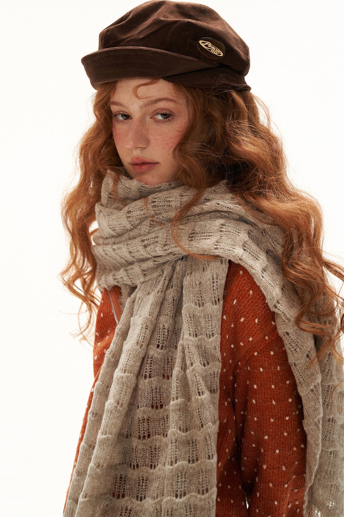 Cardigan à capuche zippé à pois