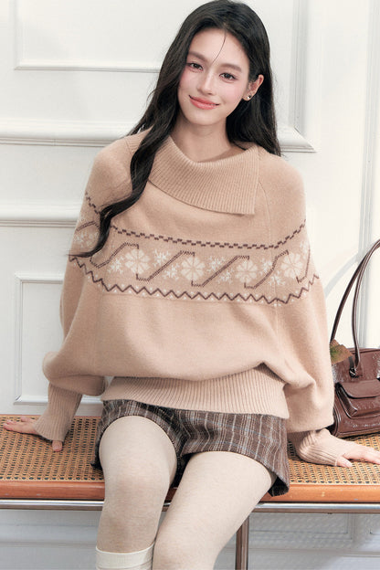 Fair Isle Jacquard Batwing Sweater