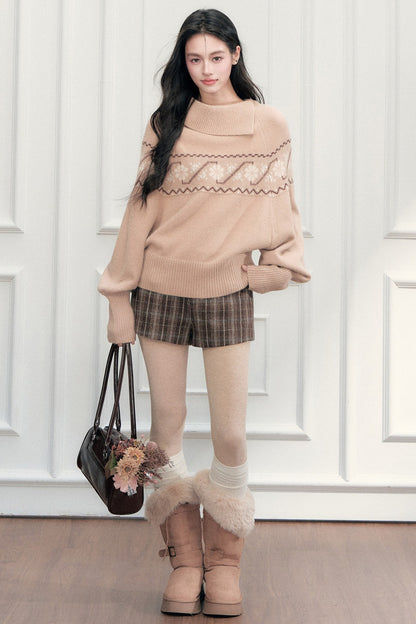 Fair Isle Jacquard Batwing Sweater