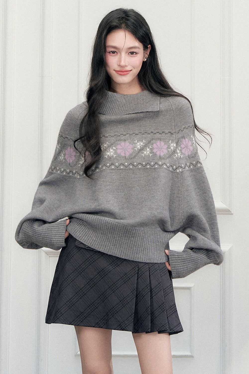 Fair Isle Jacquard Batwing Sweater