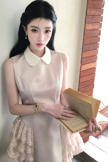 칼라 원피스 카디건 세트업