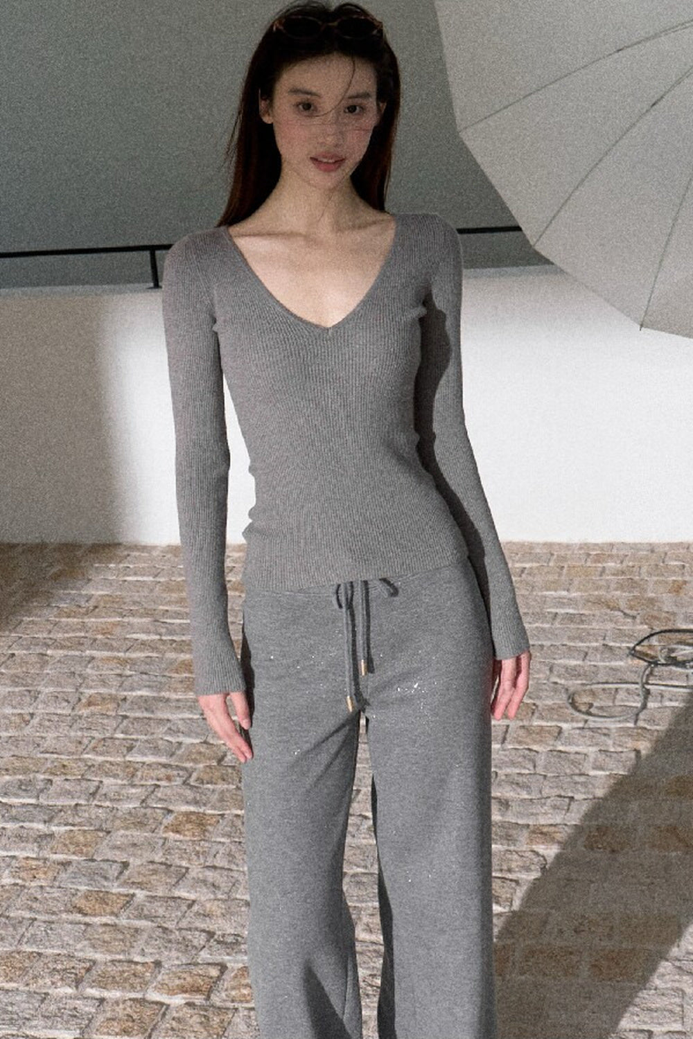 Autumn Thoughts Cape Knit Top and Base Layer Set