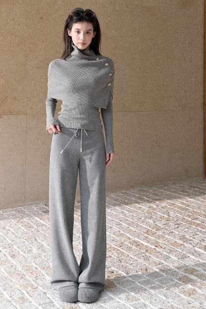 Autumn Thoughts Cape Knit Top and Base Layer Set