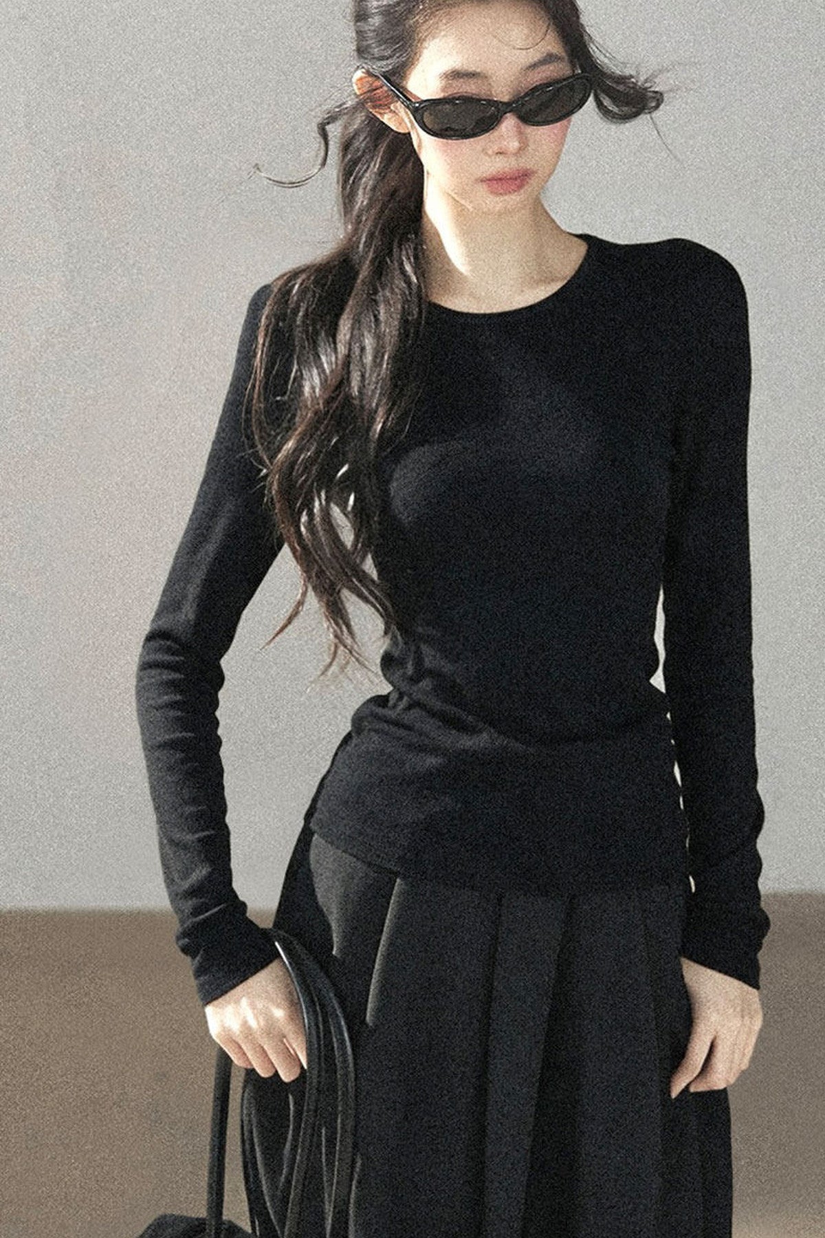 Mock Neck Knit Base Layer Top