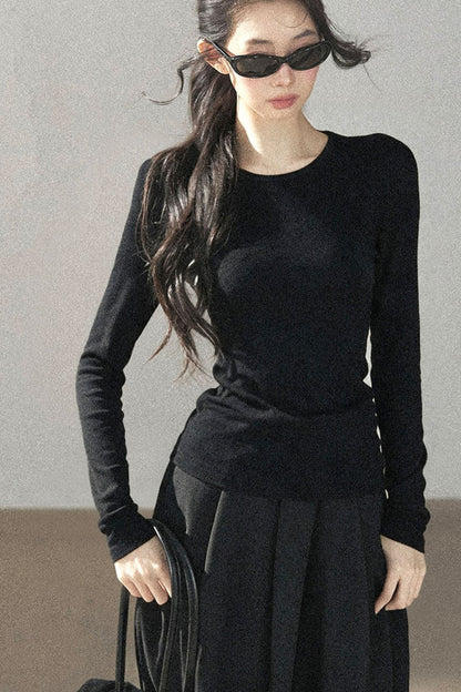 Mock Neck Knit Base Layer Top