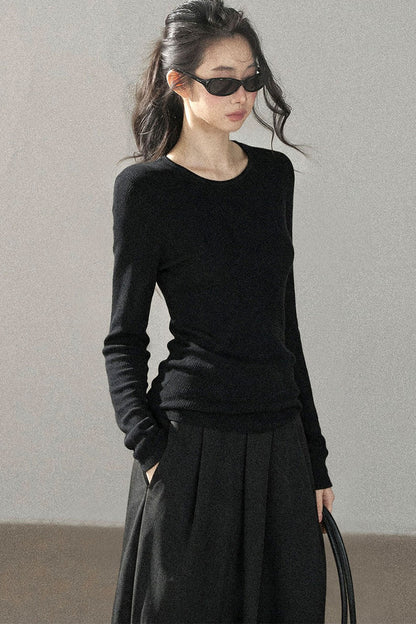 Mock Neck Knit Base Layer Top