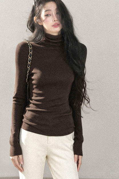 Mock Neck Knit Base Layer Top