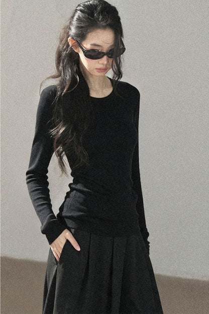Mock Neck Knit Base Layer Top