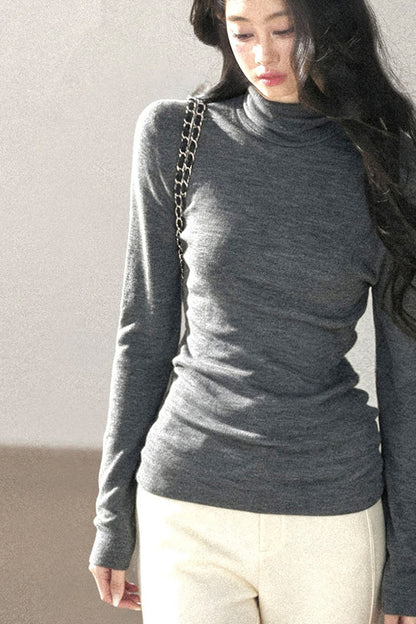 Mock Neck Knit Base Layer Top