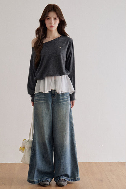 High-Waisted Wide-Leg Jeans