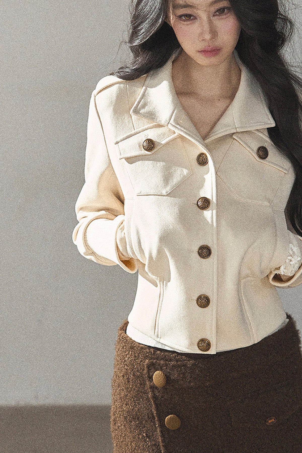 Vintage Faux Suede Short Jacket